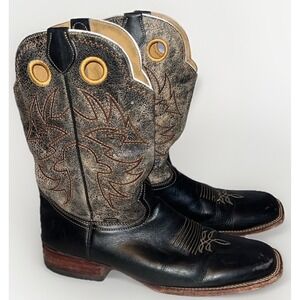 Vintage REYME Mexican Leather Two-Tone Western Cowboy Boots Men's‎ 11 (MX 29)